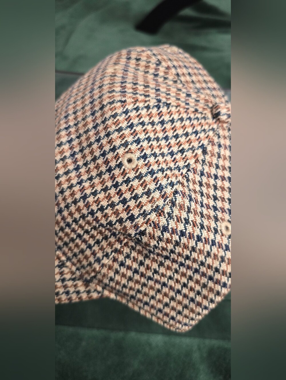 *NWT* Houndstooth Pattern Baseball Cap - Picture 3 of 7